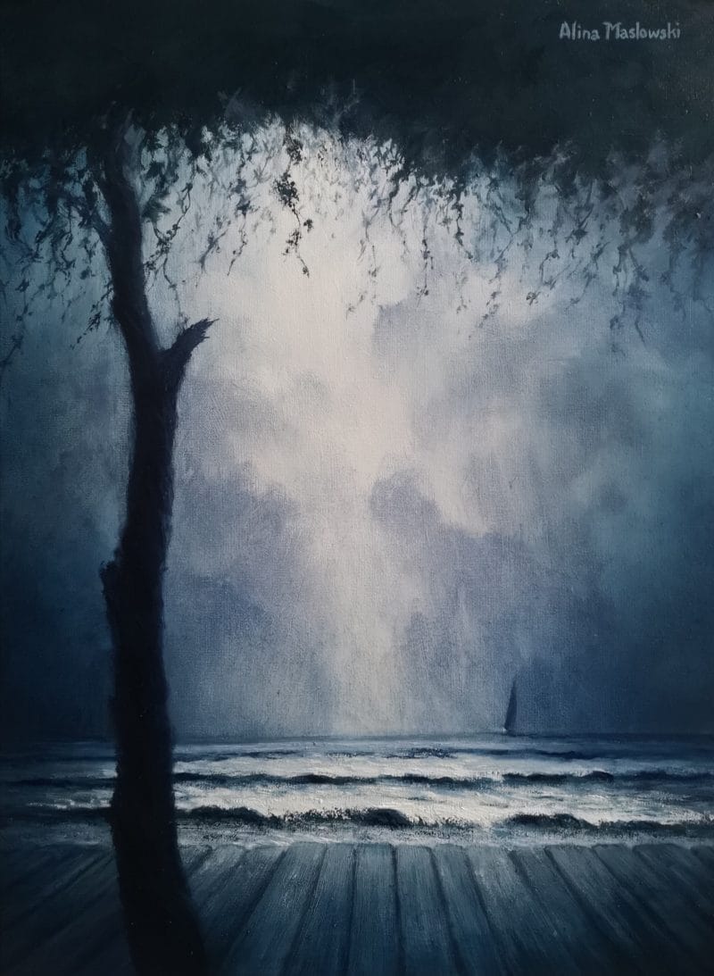 Night-sea-oil-on-canvas